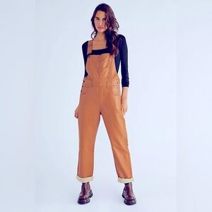 FP We The Free Ziggy Vegan Leather Overall in Brown